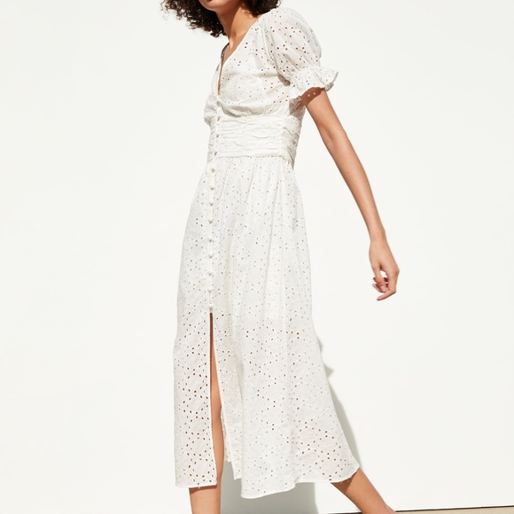 Zara Dresses | Zara Openwork Embroidery Dress Xs Cutwork Nwt | Poshmark